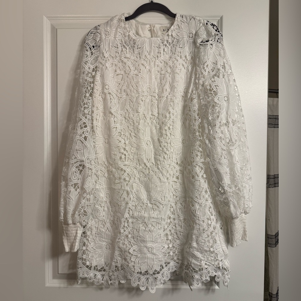 NWT White long sleeve white dress